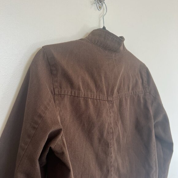 SF415 Full Zip Short Jacket Brown Poly-Cotton Blend Zip Cuff M - Picture 10 of 16